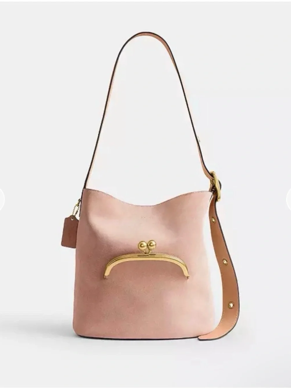 Coach Bleeker Women's Pink Leather Bucket Bag with Gold Accent NWT
